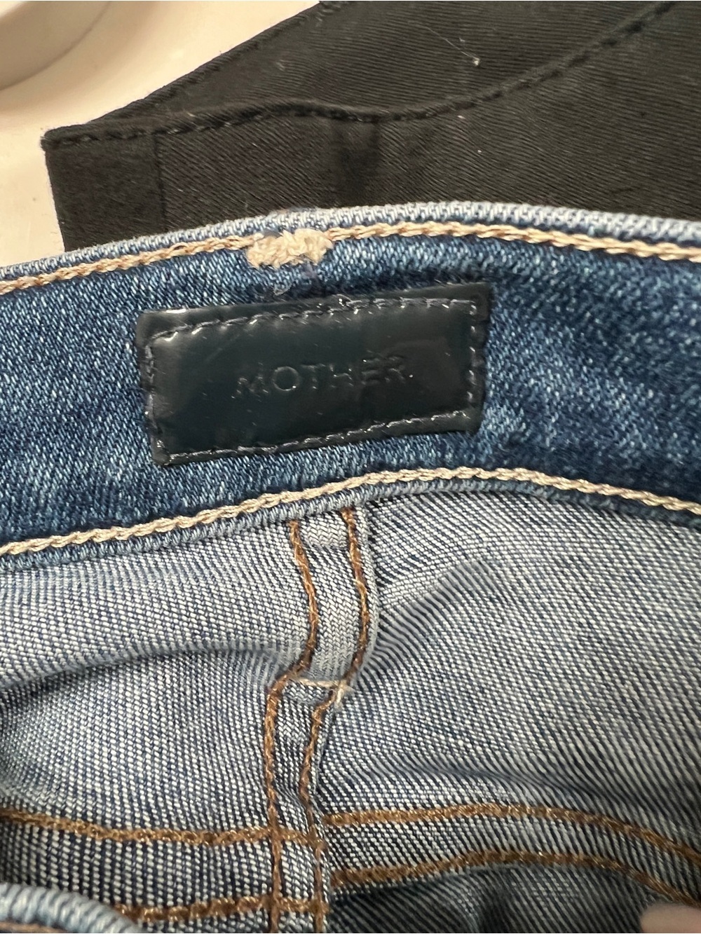 MOTHER Straight Leg Jeans in Washed Blue - Picture 4 of 5